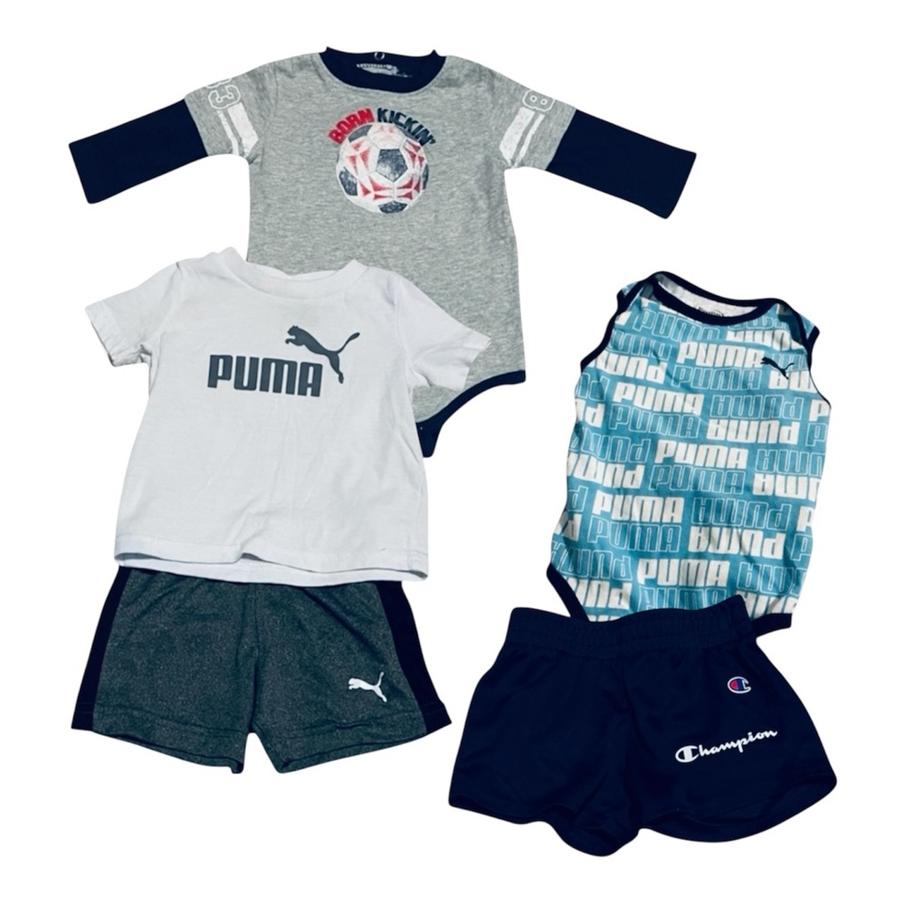 2/$10 Puma Champion 3-6m Baby Clothing Set Sports Soccer Matching